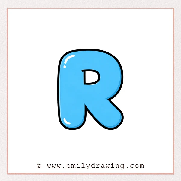 Preview of Bubble Letter R drawing